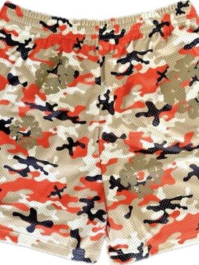 Men's Camo Athletic Shorts - Orange & Tan